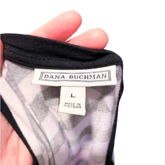 Dana Buchman Mod Stripe Blouse 3/4 Sleeve Pink Purple White Stripes - Picture 7 of 9